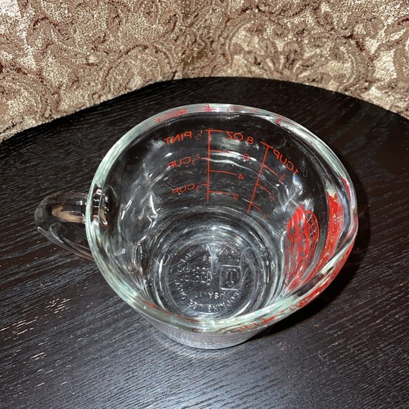 Vintage Anchor Hocking Oven Basics Glass Measuring Cup with Red Markings - Picture 5 of 6